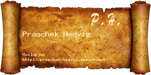 Praschek Hedvig névjegykártya